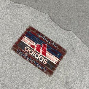 Vintage Adidas Shirt L Gray Brick wall Short Sleeve Tee